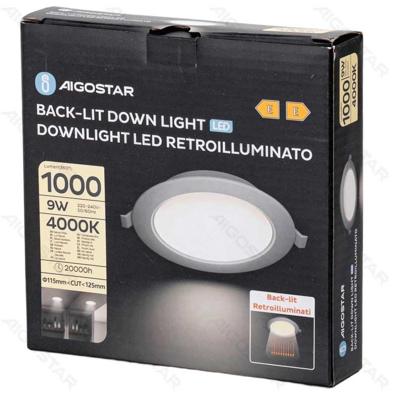 E6 LED Įleidžiamas apvalus lubinis šviestuvas 9W natūrali šviesa