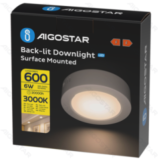 E6 LED  Surface-mounted Round Downlight 6W Yellow Light