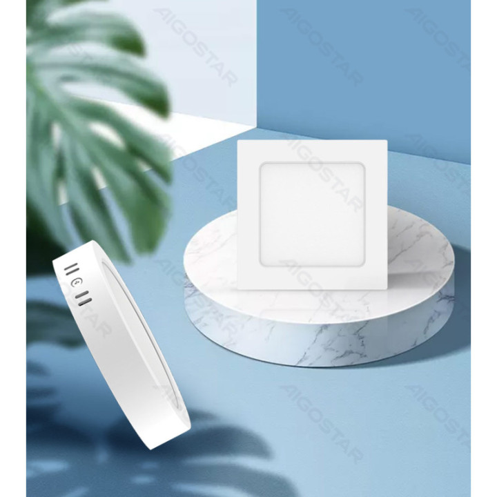 E6 LED Paviršinė kvadratinė downlight 6W Šalta balta