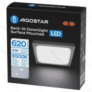 E6 LED  Surface-mounted Square Downlight 6W White Light