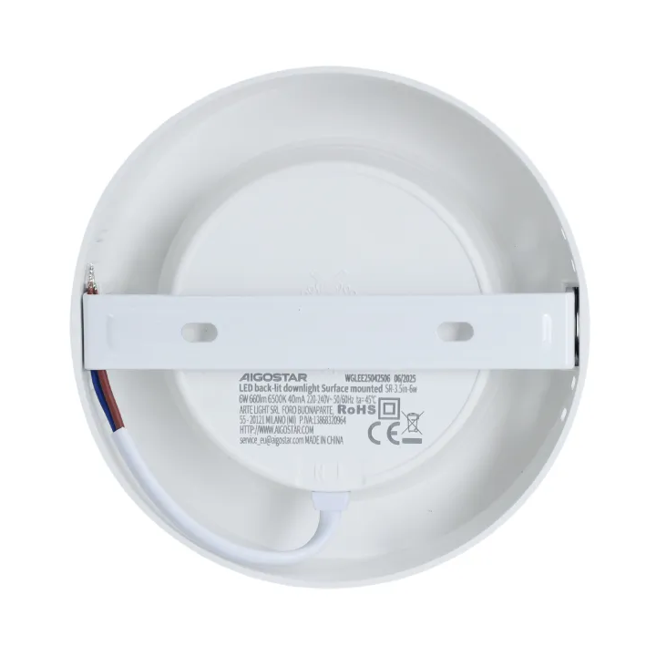 E6 LED Paviršinis apvalus downlight 6W Balta šviesa