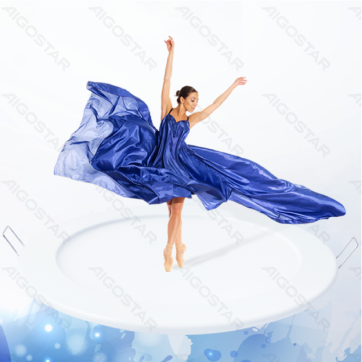 E6 LED Ypač plonas įleidžiamasis apvalus šviestuvas 20W — geltona šviesa