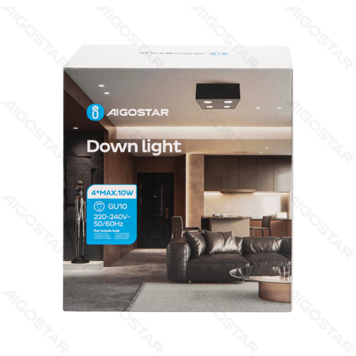 Metalinė keturkryptė paviršinė šviestuvo detalė GU10*4 (neįskaičiuota)