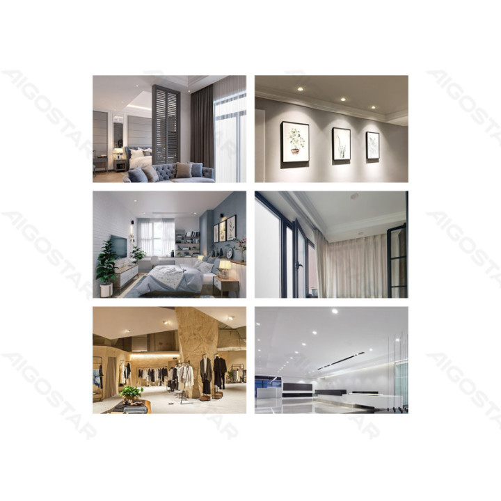 E6 LED  Flush-mounted Round Downlight with Adjustable Angle (3 pcs) 5W Yellow Light