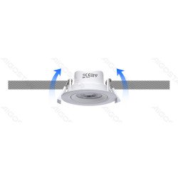 E6 LED įleidžiamas apvalus šviestuvas su reguliuojamu kampu (3 vnt.) 5W gelsva šviesa