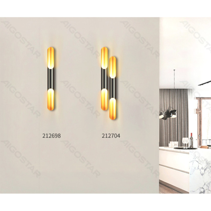 Aliumininis vienpusis sieninis šviestuvas juodas (be šviesos šaltinio) E27