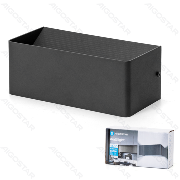 LED metalinis sieninis šviestuvas juodas 12.5W