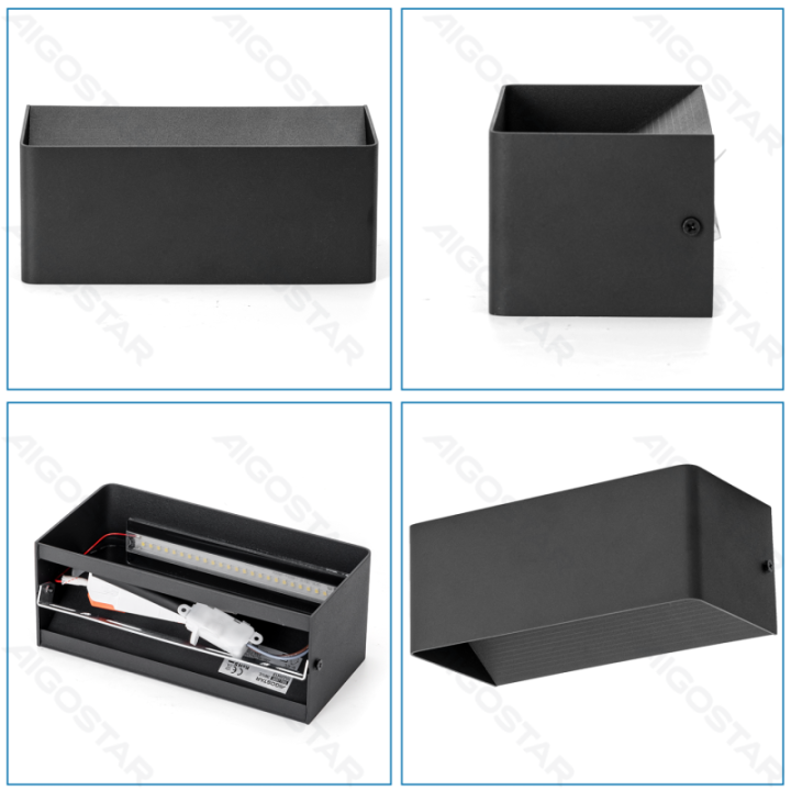 LED metalinis sieninis šviestuvas juodas 12.5W