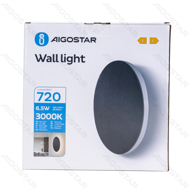 LED Metalinis sieninis šviestuvas juodas 6.5W