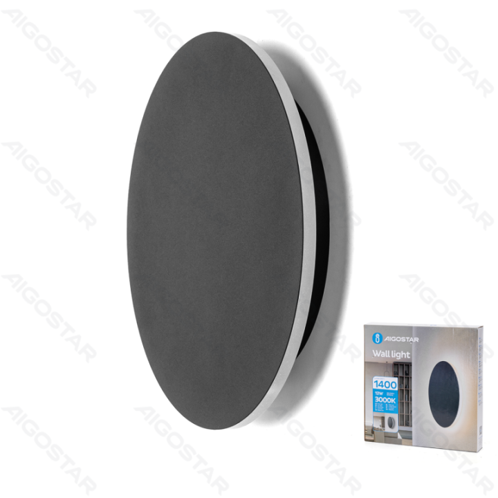 LED Metalinis sieninis šviestuvas juodas 12W