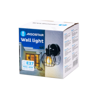 Metal wall light black (without light source) E27