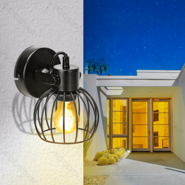 Metalinė sieninė lempa juoda (be šviesos šaltinio) E27