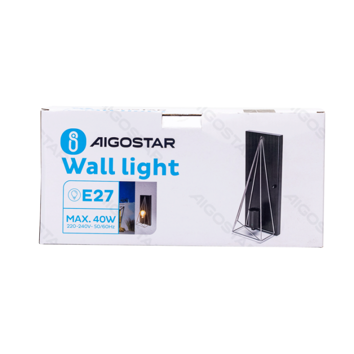 Metal wall light black (without light source) E27