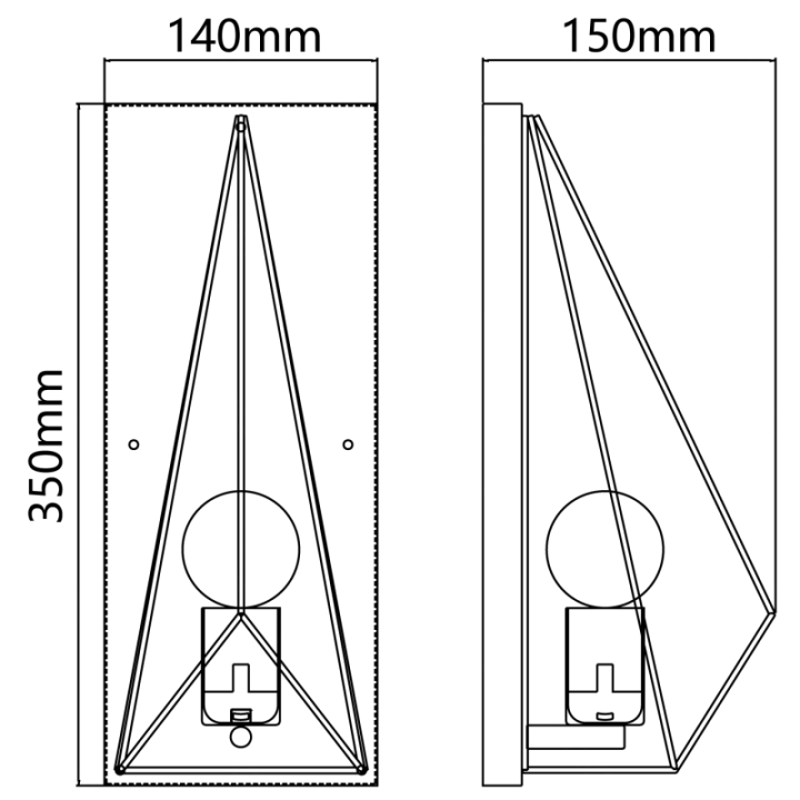 Metal wall light black (without light source) E27