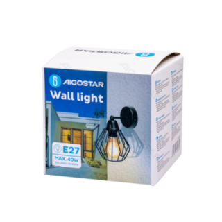 Metal wall light black (without light source) E27