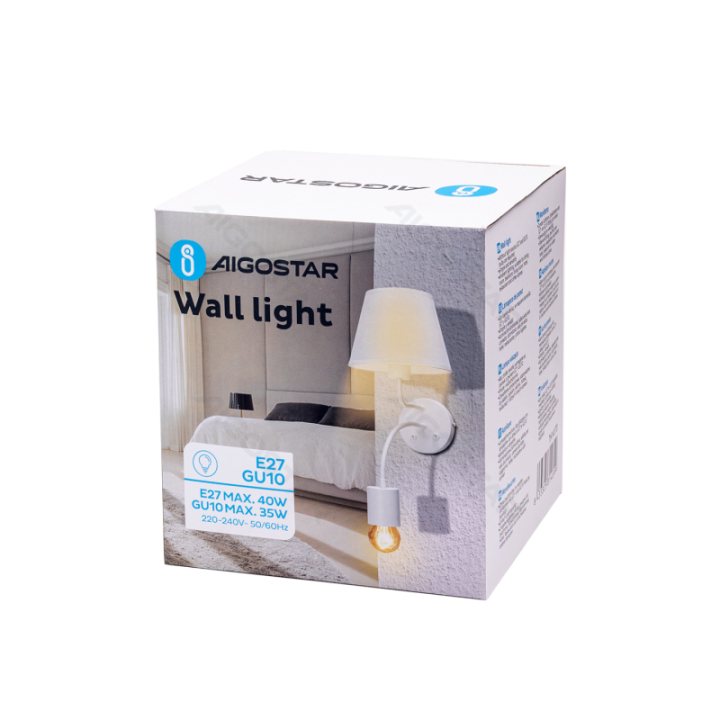 Metal wall light white (without light source) E27