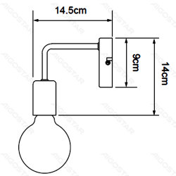 Metal wall light black (without light source) E27