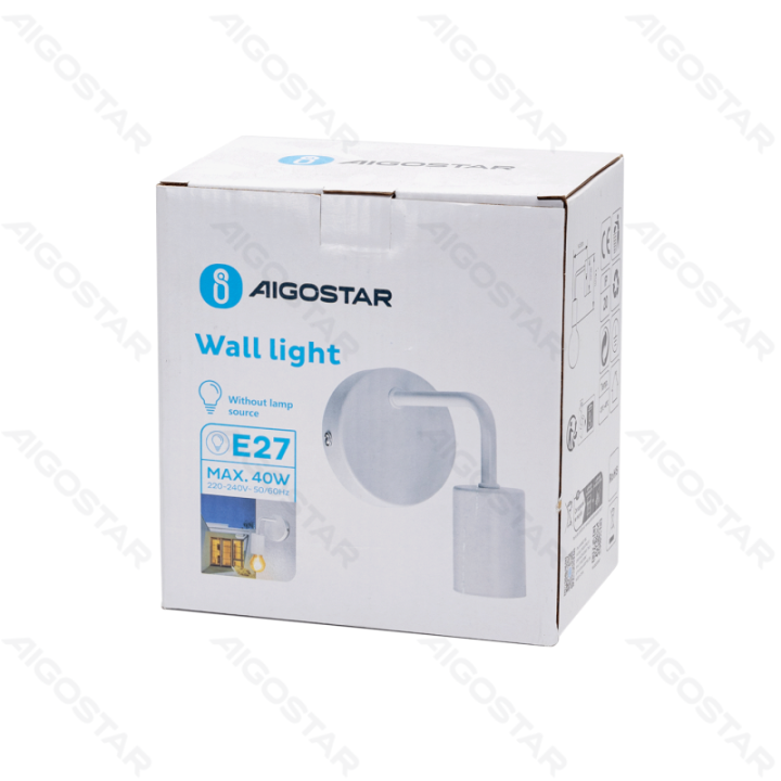 Metal wall light white (without light source) E27