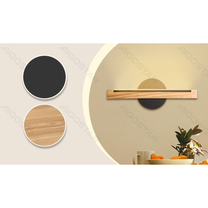 Wood and Metal LED Wall Light, 6.5W, 2700K