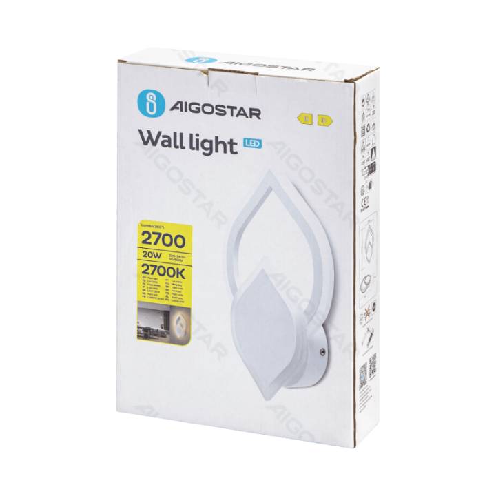 Sieninis šviestuvas 2700K Geležis&Akrilas