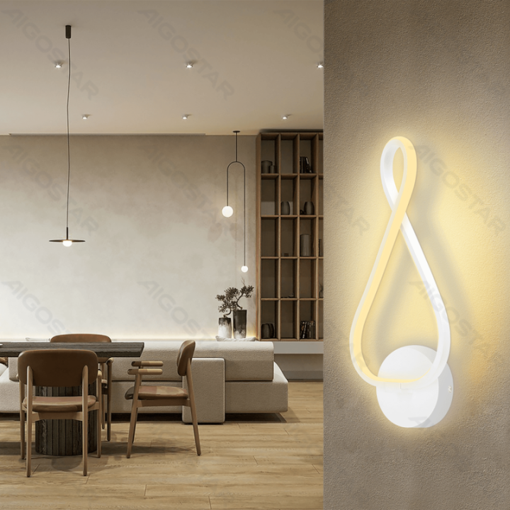 Sieninis šviestuvas 2700K Aliuminis & Silikonas