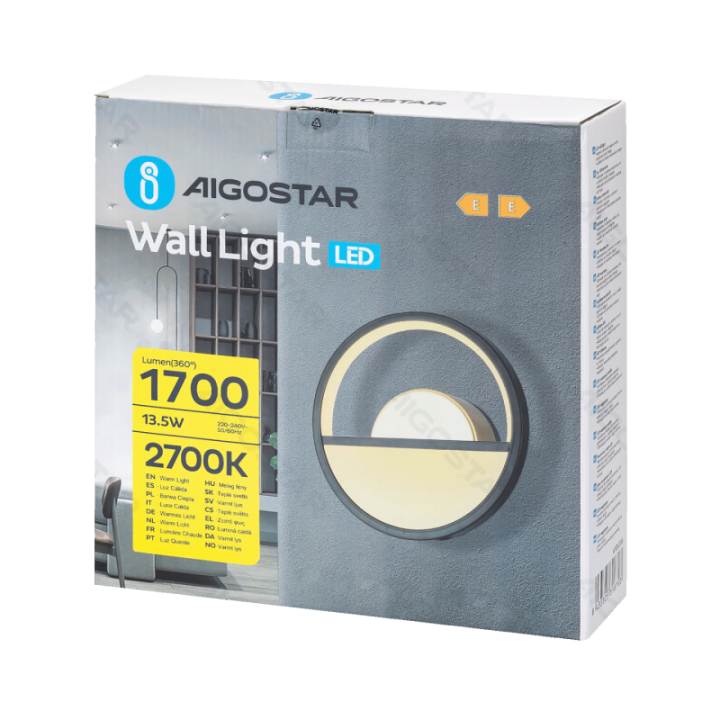 Aliuminio sieninis šviestuvas 13.5W 2700K