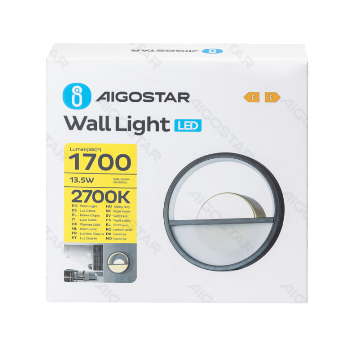 Aluminum wall light 13.5W 2700K