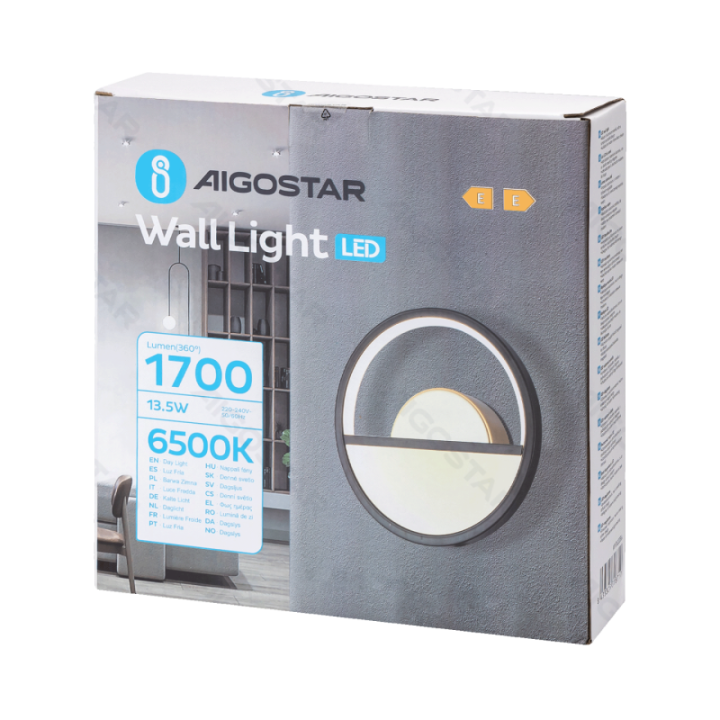 Aliuminio sieninis šviestuvas 13.5W 6500K