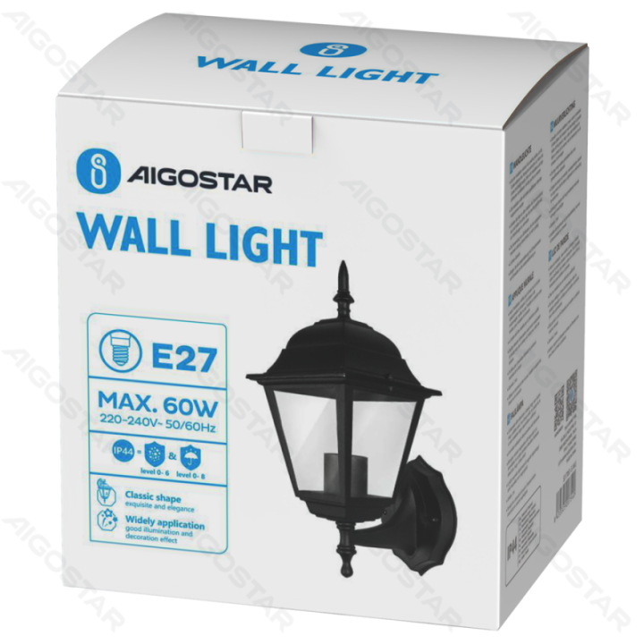Vintage Wall Light Black (Without Light Source) E27