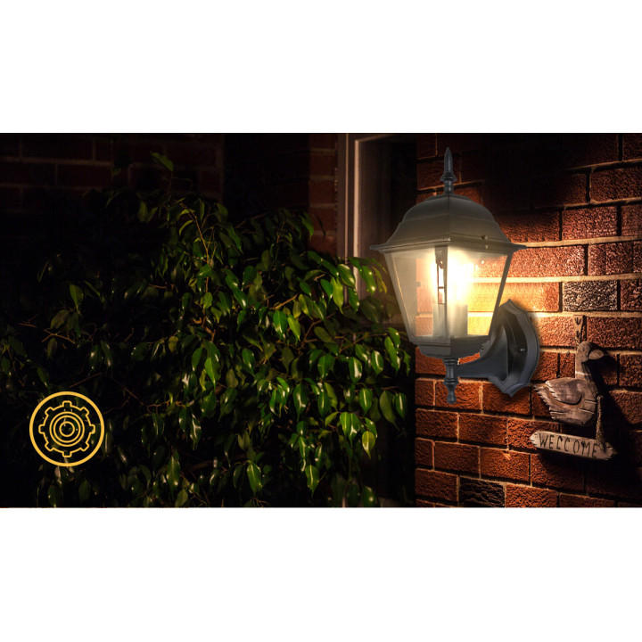 Retro sieninis šviestuvas juodas (be šviesos šaltinio) E27