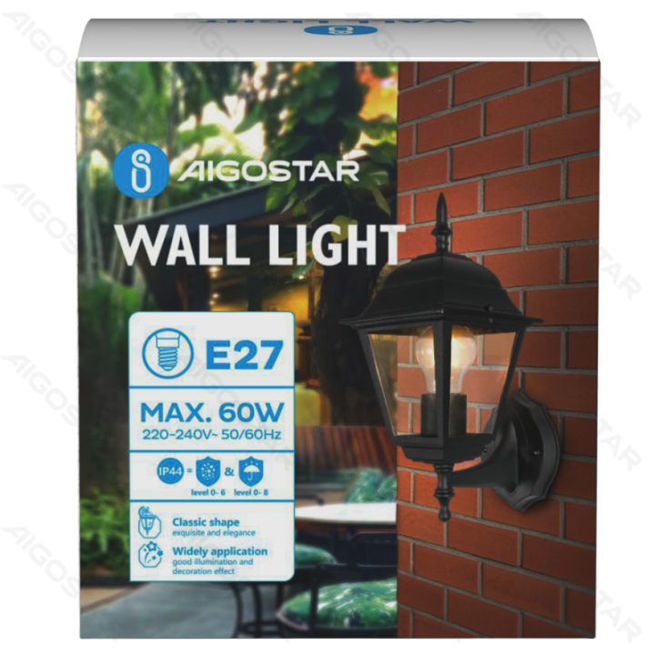 Vintage Wall Light Black (Without Light Source) E27