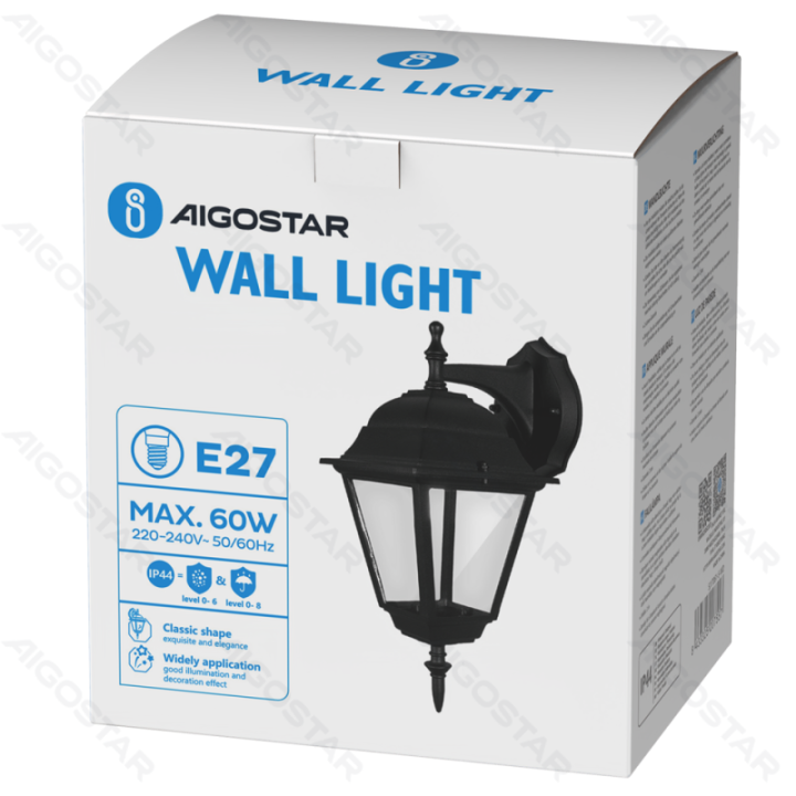 Vintage Wall Light Black (Without Light Source) E27