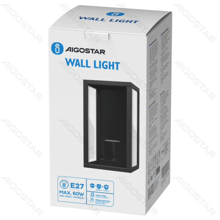 Vintage Wall Light Black (Without Light Source) E27