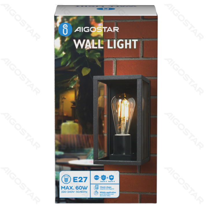 Vintage Wall Light Black (Without Light Source) E27