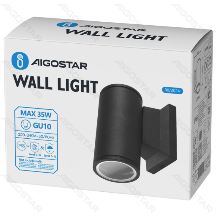 Vienpusis sieninis šviestuvas juodas (be šviesos šaltinio) GU10