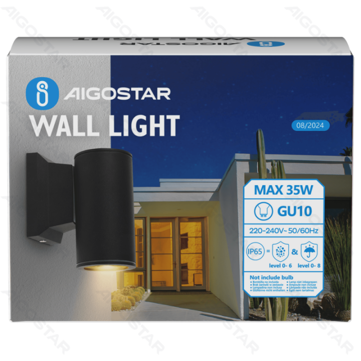 Vienpusis sieninis šviestuvas juodas (be šviesos šaltinio) GU10