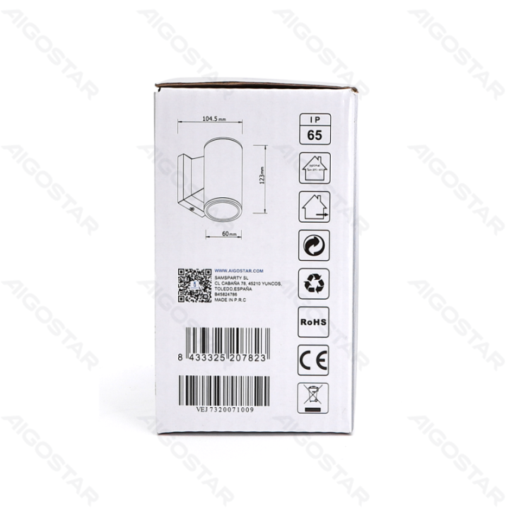 Vienpusis sieninis šviestuvas baltas (be šviesos šaltinio) GU10