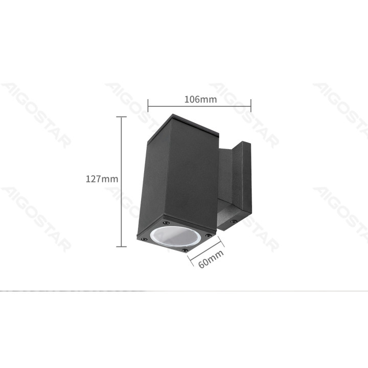 One-way Wall Light Black (Without Light Source) GU10