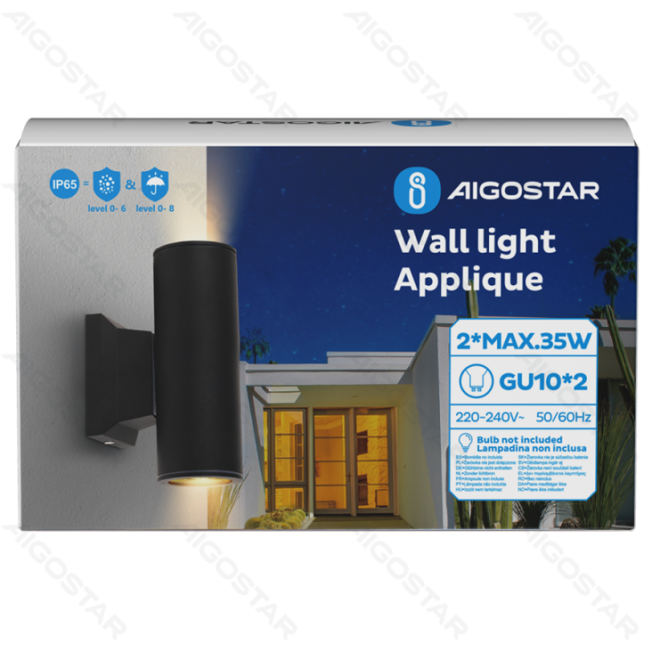 Two-way Wall Light Black (Without Light Source) GU10