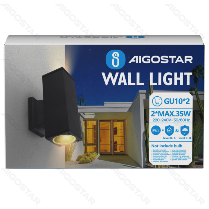 Two-way Wall Light Black (Without Light Source) GU10