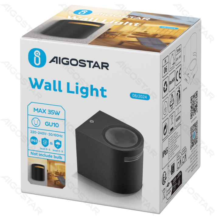 Metal One-way Wall Light Black (Without Light Source) GU10