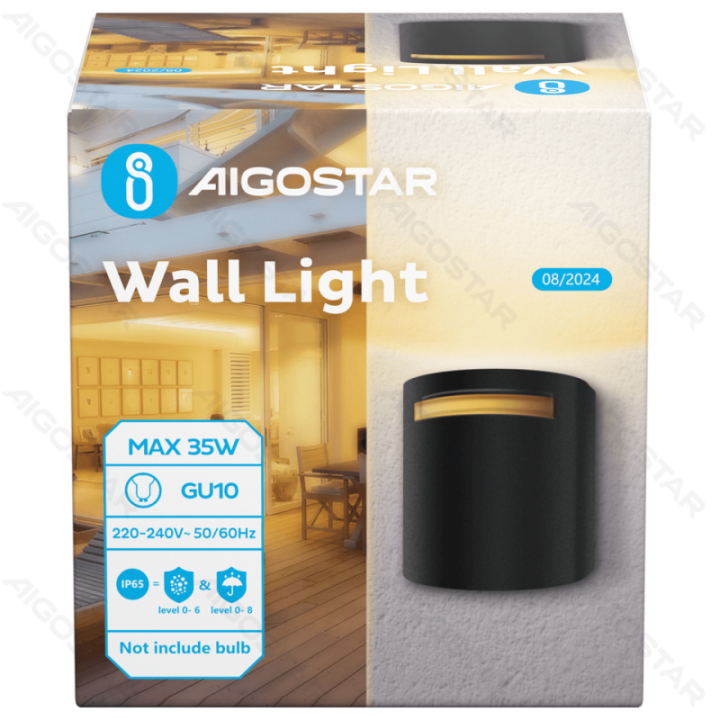 Metal One-way Wall Light Black (Without Light Source) GU10