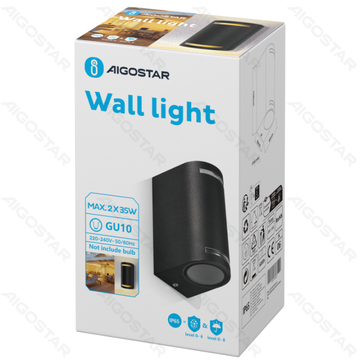 Metal Two-way Wall Light Black (Without Light Source) GU10