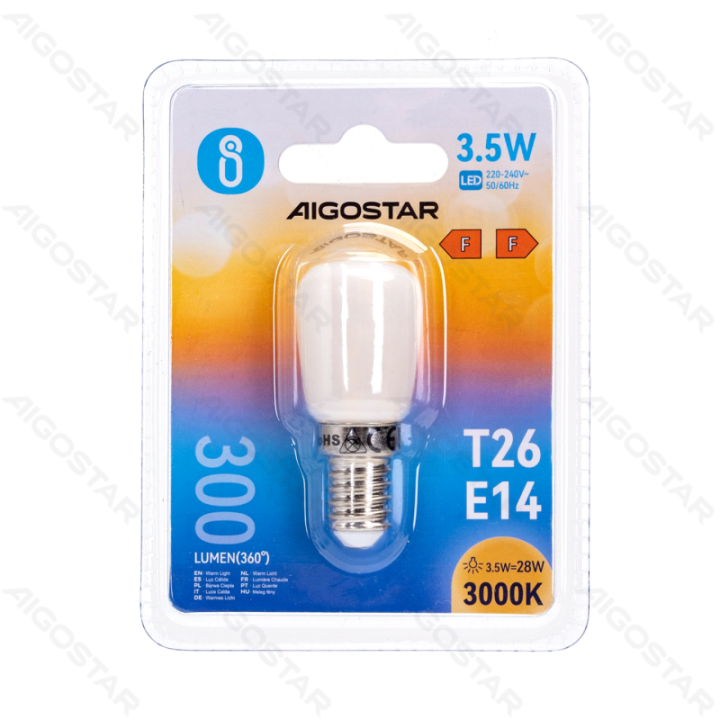 LED šaldytuvo lemputė T26 E14 3.5W