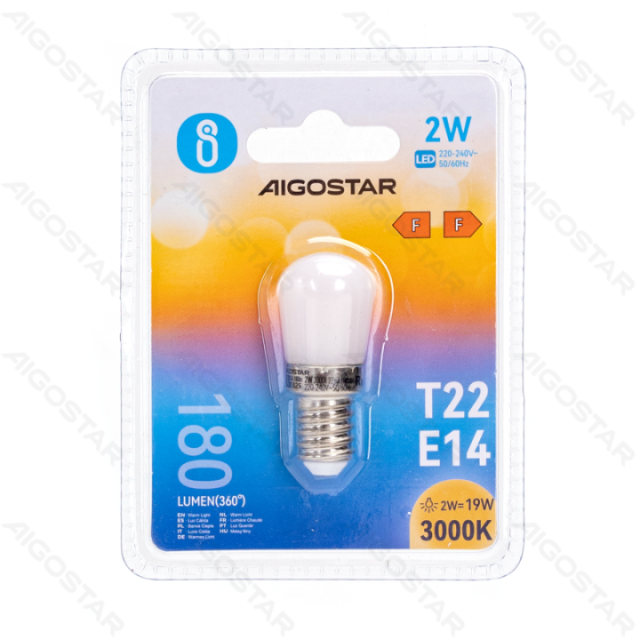 LED Fridge Bulb T22 E14 2W