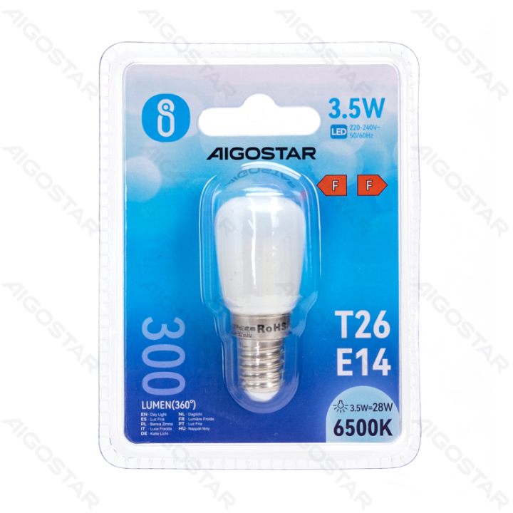 LED šaldytuvo lemputė T26 E14 3.5W