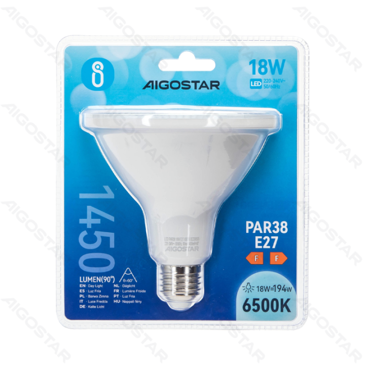 LED PAR38 Sferinė lemputė-E27-18W-6500K-1450lm
