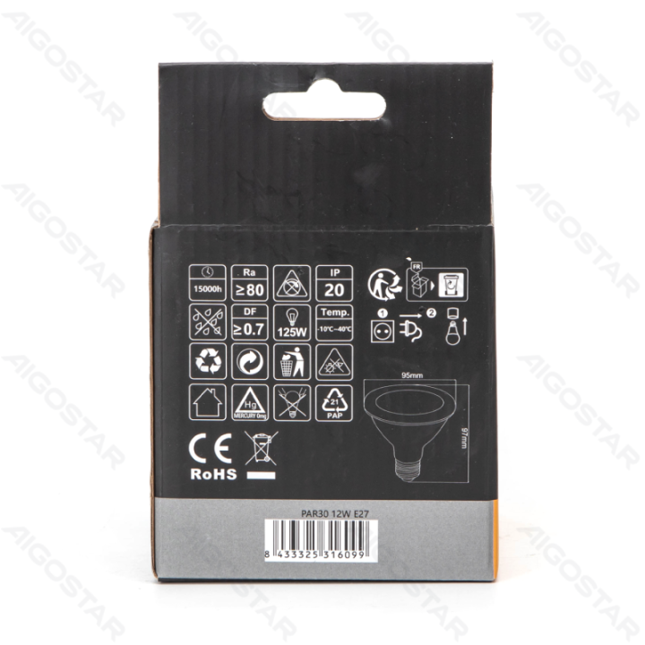 LED PAR30 E27 12W 3000k