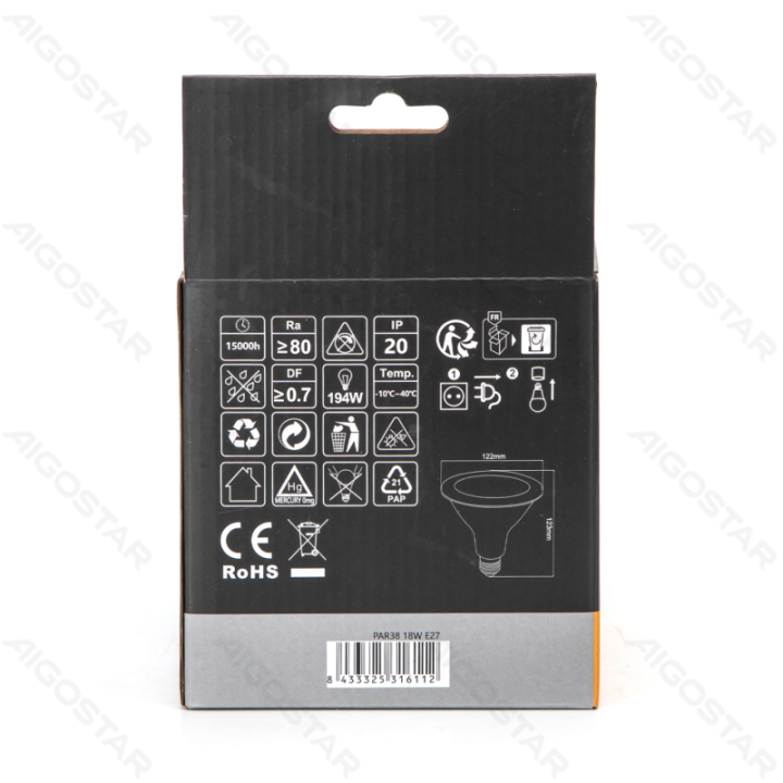 LED PAR38 E27 18W 3000k