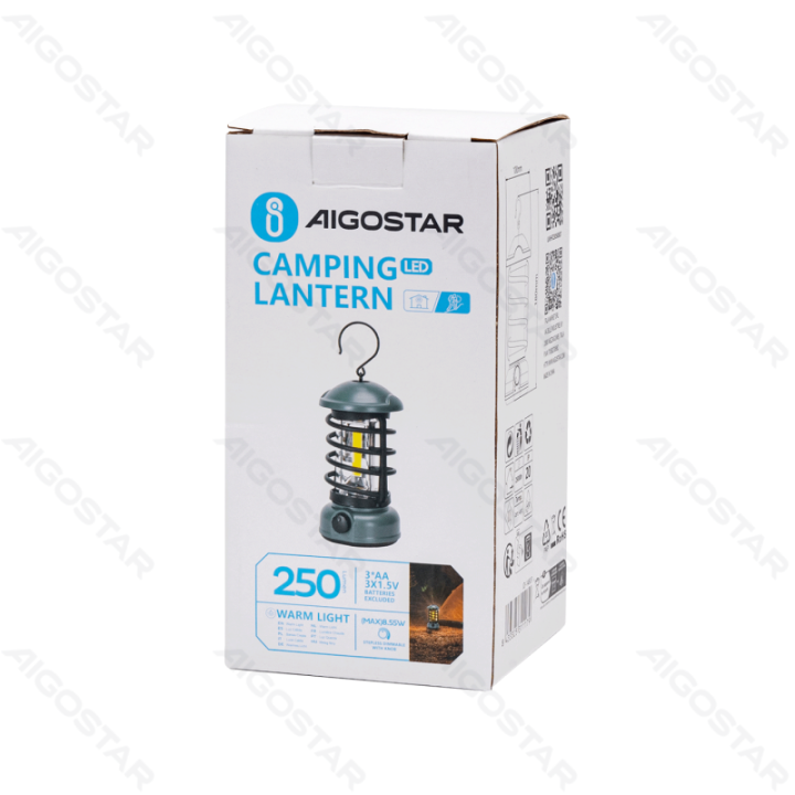 Camping lantern dimmable with knob 3AA batteries
